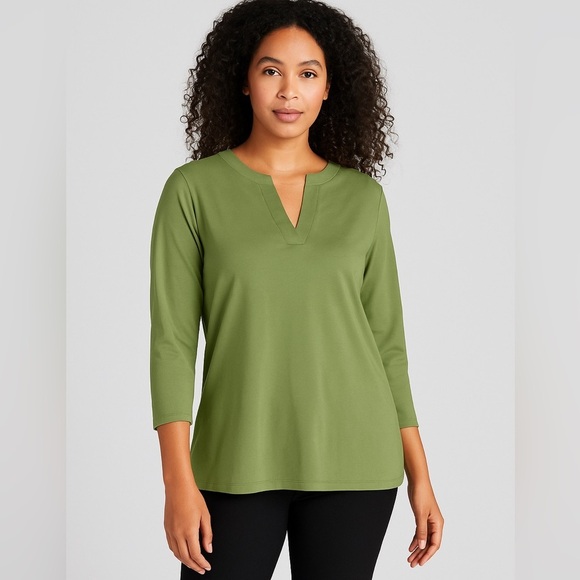 Banana Republic Green Mandarin Collar Blouse - Picture 8 of 9
